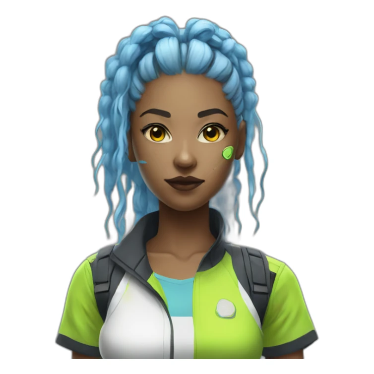 cyberpunk girl in tennis uniform sticker