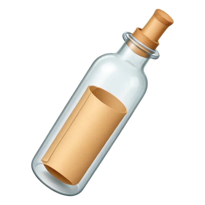 glass bottle with a paper message inside like in movie  sticker