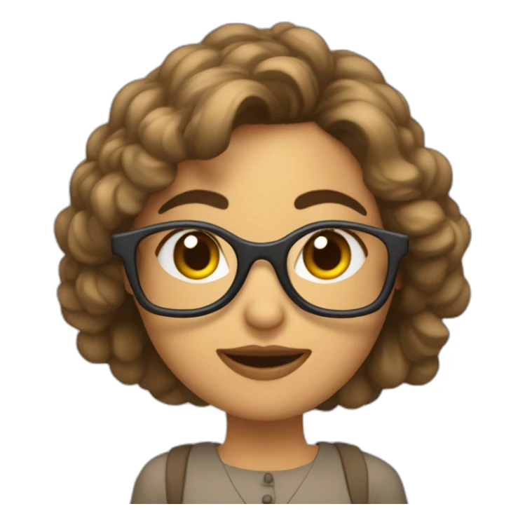 maestra morena con gafas y pelo a media melena sticker