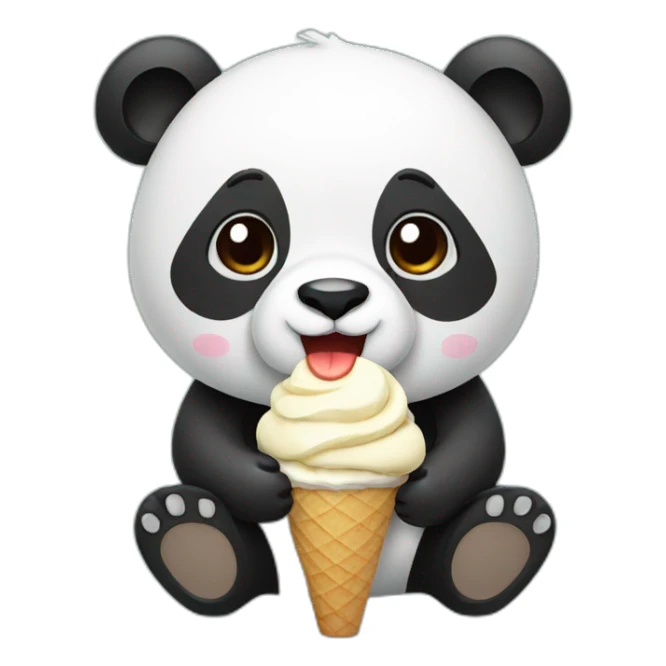 Panda eating ice cream sticker