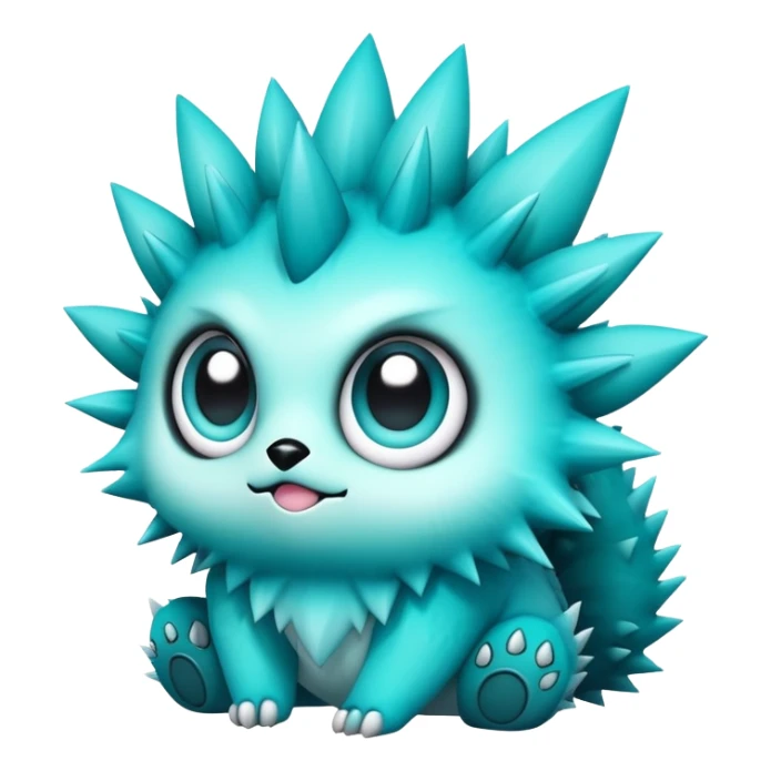 Cute cool edgy kawaii Turquoise-gradient fakemon-creature sticker