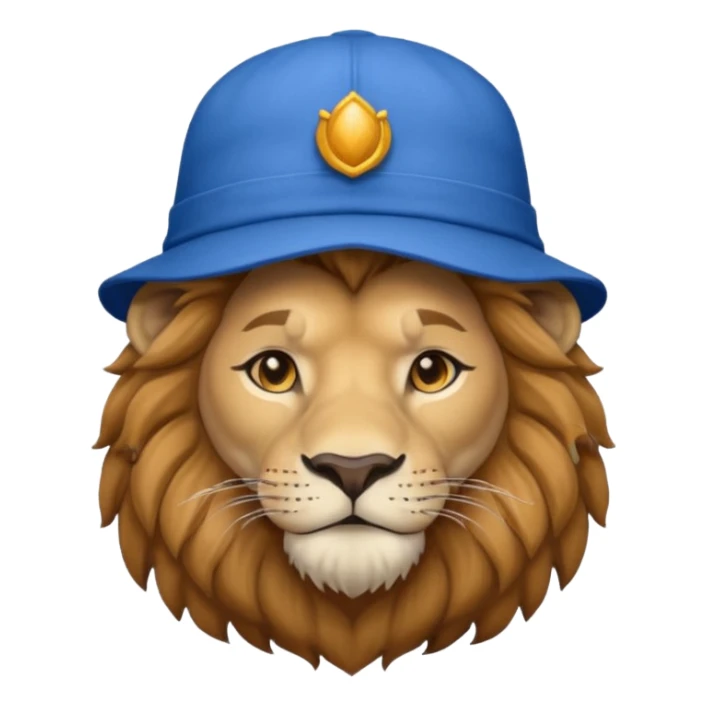 lion with blue hat and shirt sticker
