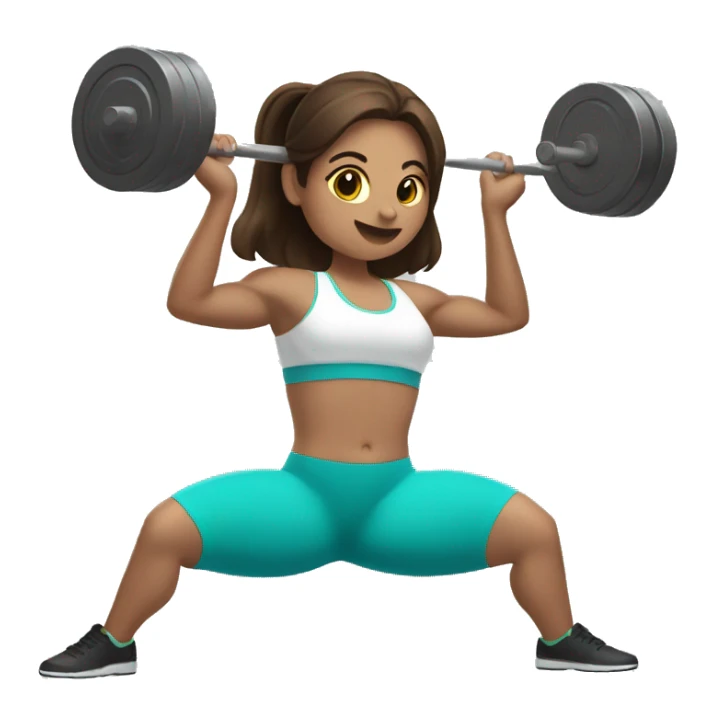 3 brunette girls doing weightlifting with a barbell sticker