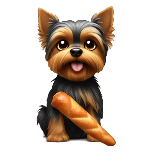 Evil Yorkie eating a giant chicken drumstick  sticker