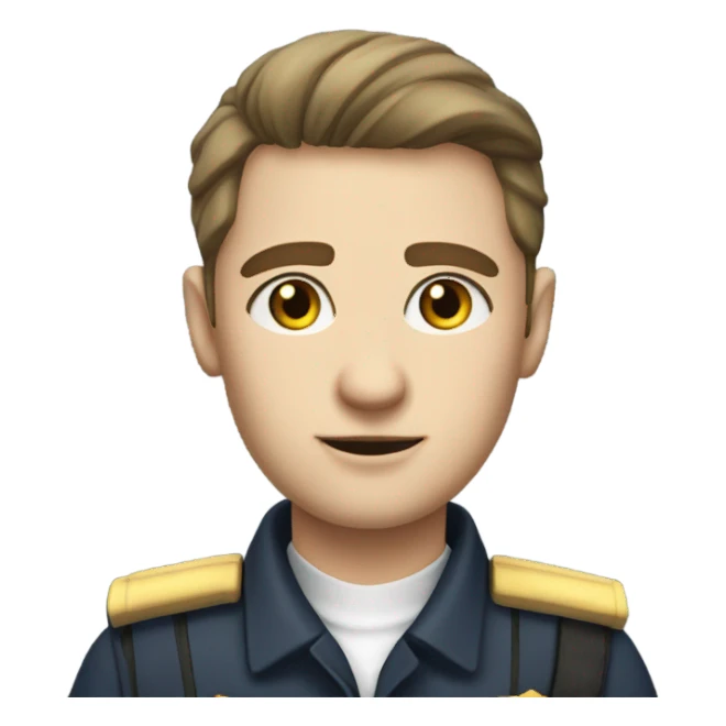 asylum warden, white skin, hazel eyes, warden uniform sticker