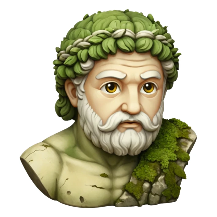 Greek sculpture with moss sticker