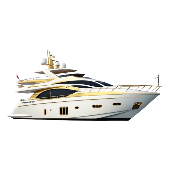 Luxury Yacht - Azimut 72 (Model Year: 2020) (Iconic colour: White with gold trim) sticker