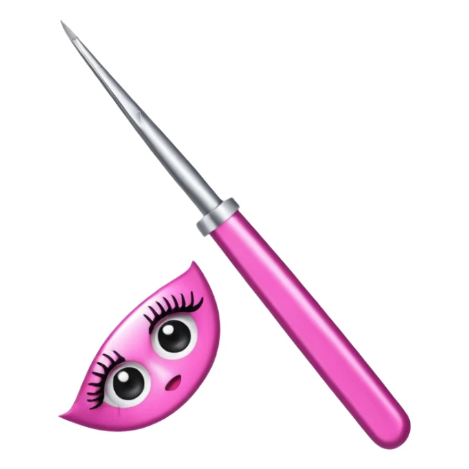 Pinzas de lashista rosadas con aspecto de emoji de apple sticker