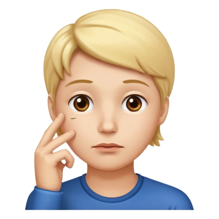 questioning face emoji, hand on chin, thinking sticker