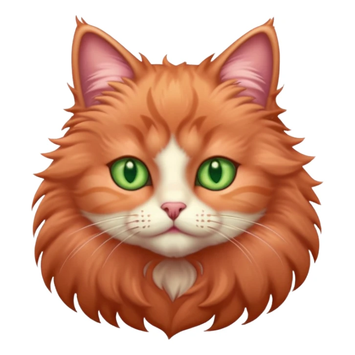 Rose gold fluffy cat with light green eyes sticker