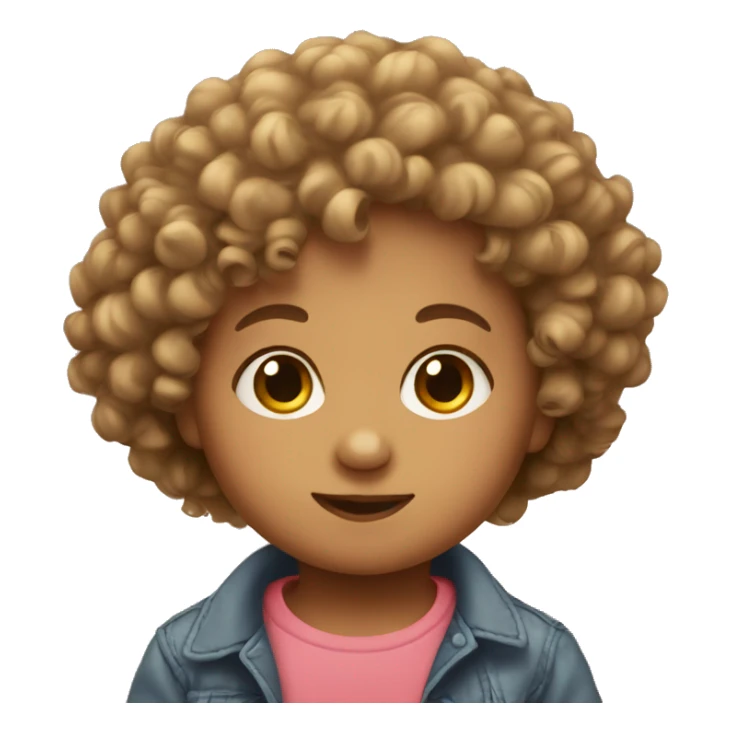 curly hair baby sticker