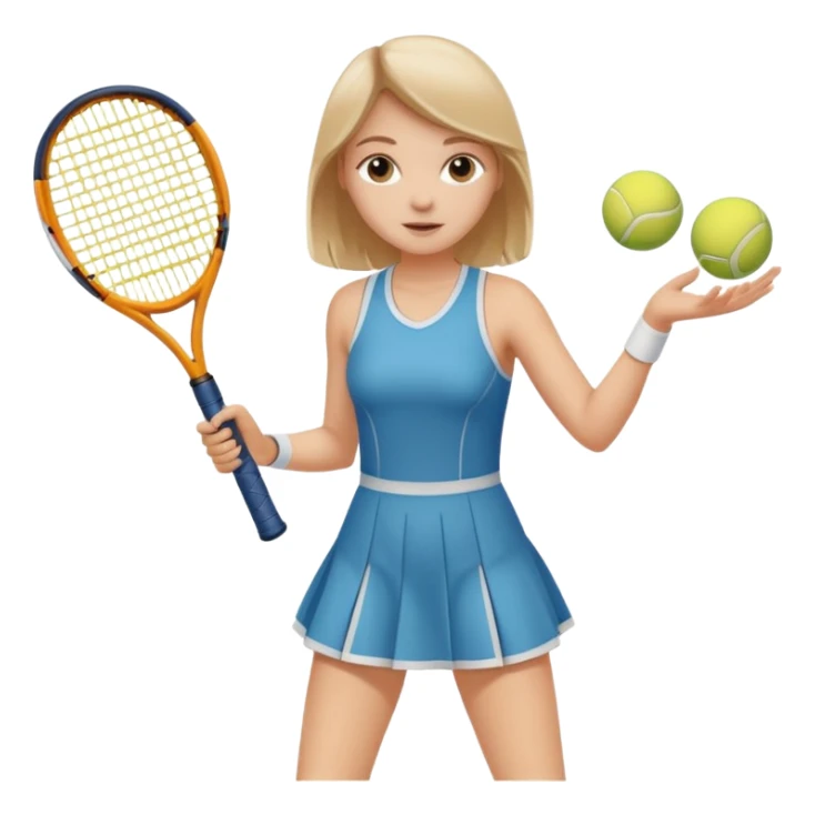 white young girl playing tennis sticker