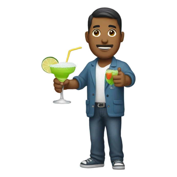 Salting side walk holding margarita  sticker