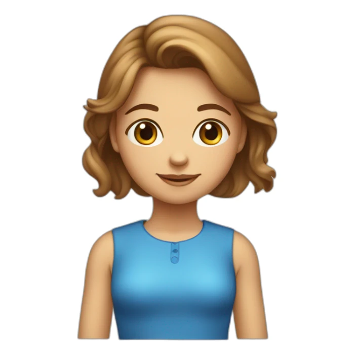 Meisje bruin haar lichte huid en spoeten en blauwe oogen sticker