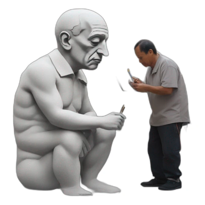 Pablo Picasso pintando en unanplaza sticker