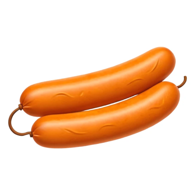 orange cylindrical pieces sausage shaped on each end with no lines sticker