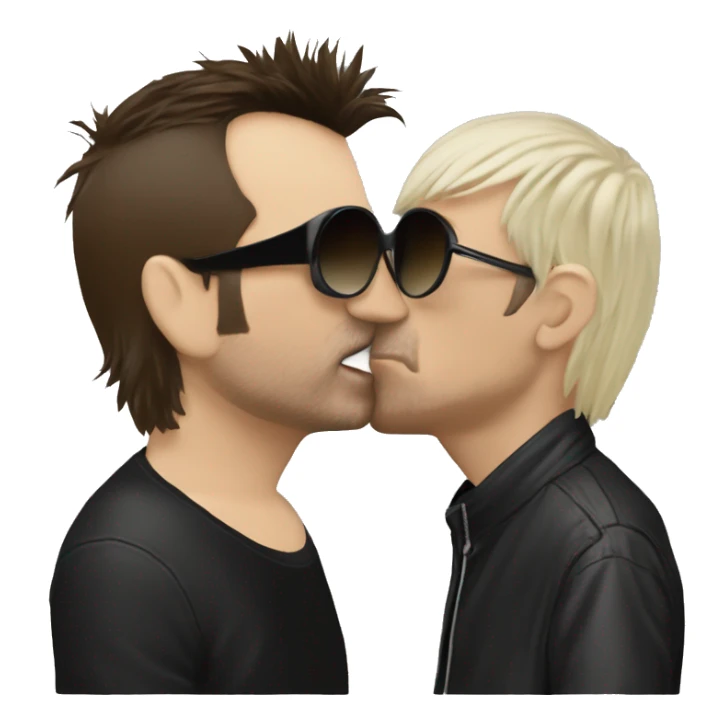 Bono from u2 kissing Liam Gallagher from Oasis sticker
