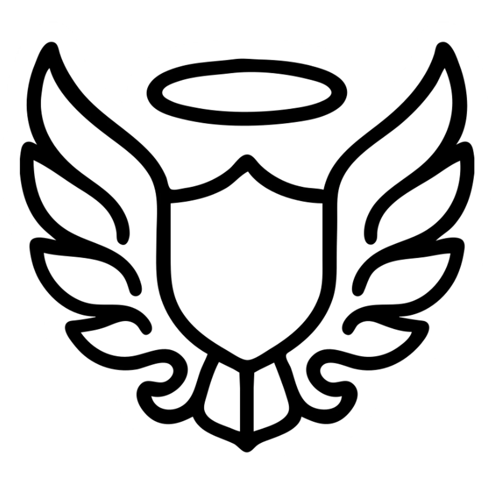 saintly crest featuring black feathered wings, classic, ornate details sticker