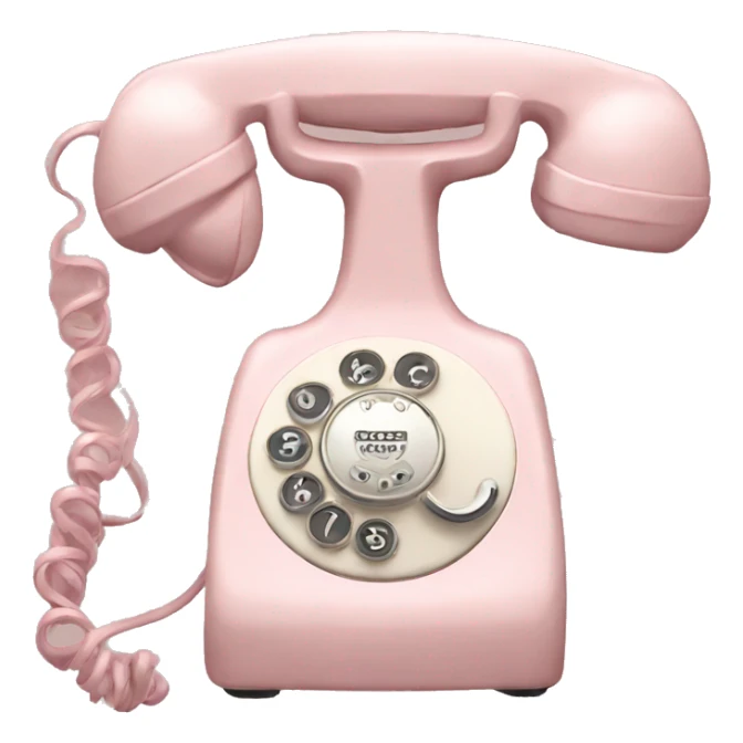 Vintage pale pink telephone sticker