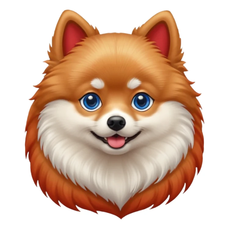 Pomeranian With Red Skin Blue eyes And Blue Tail sticker