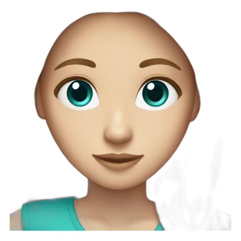 One white girl with long straight light brown hair and turquoise eyes sticker