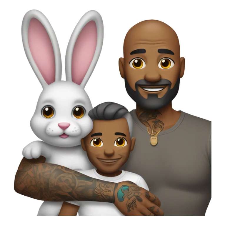 Tattooed papa bold and bunny sticker
