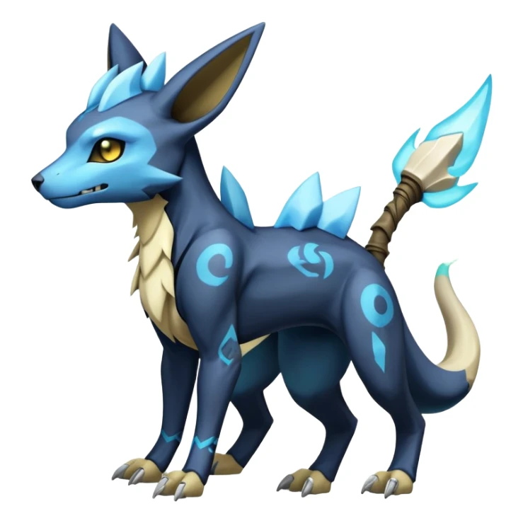 Manectric-Electrike-Lucio-Cubone-Umbreon-Marowak-Draco-Fakémon-hybrid-creature (full body), 4 legs sticker