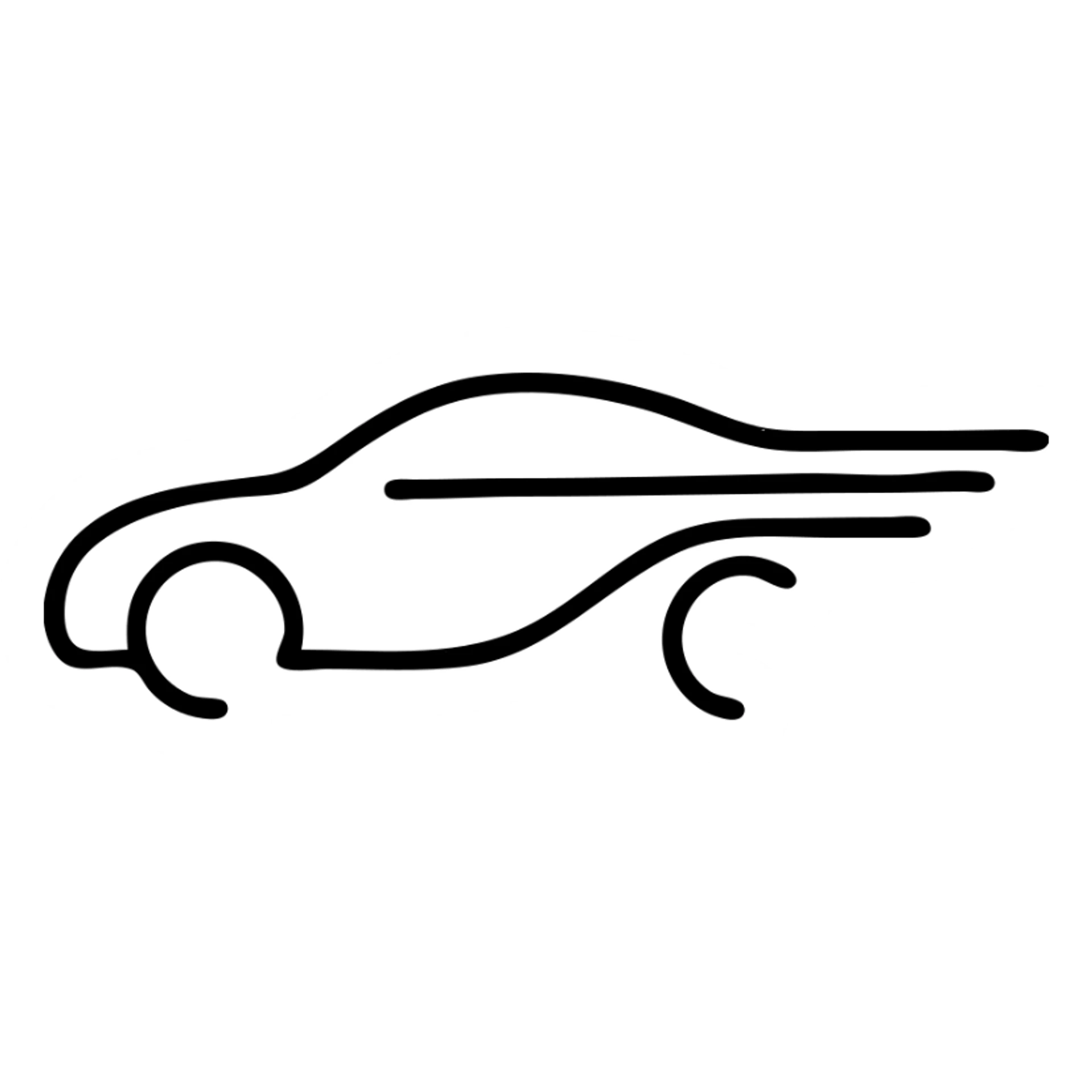 Elegant car logo with dynamic lines, automotive emblem sticker