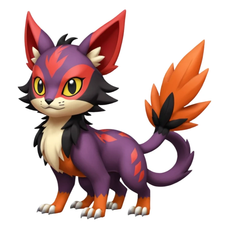 Liepard-Noivern-Litten-Sprigatito-Pokémon-fusion-creature (full body) sticker