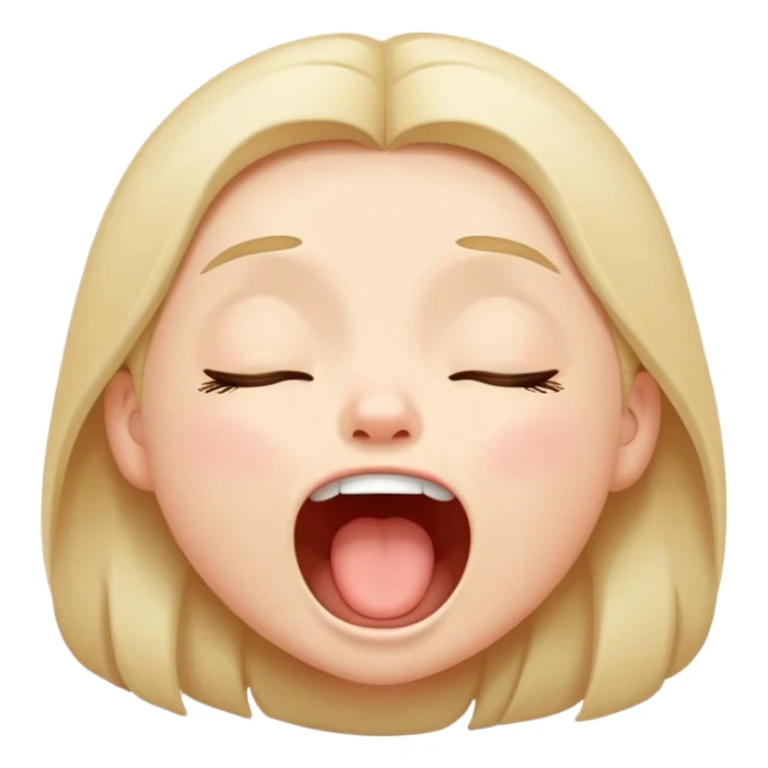 cute face with closed eyes and big yawn sticker