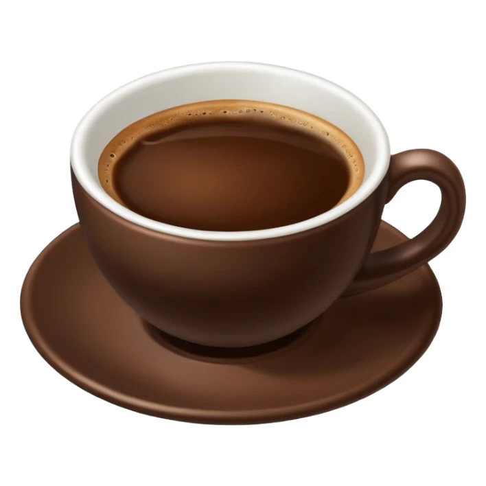 espresso coffee, classic style, small cup, rich brown color, simple and clear design sticker