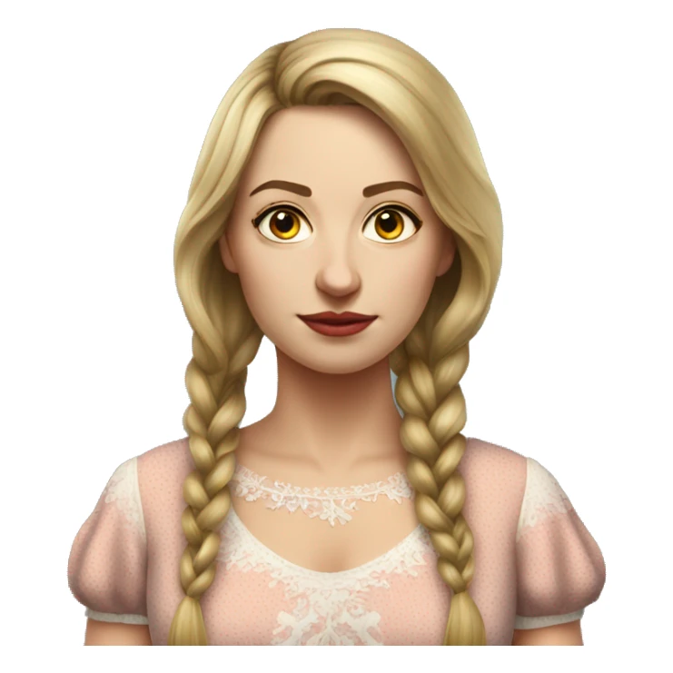 Russian woman full length in dress photorealistic serious sticker