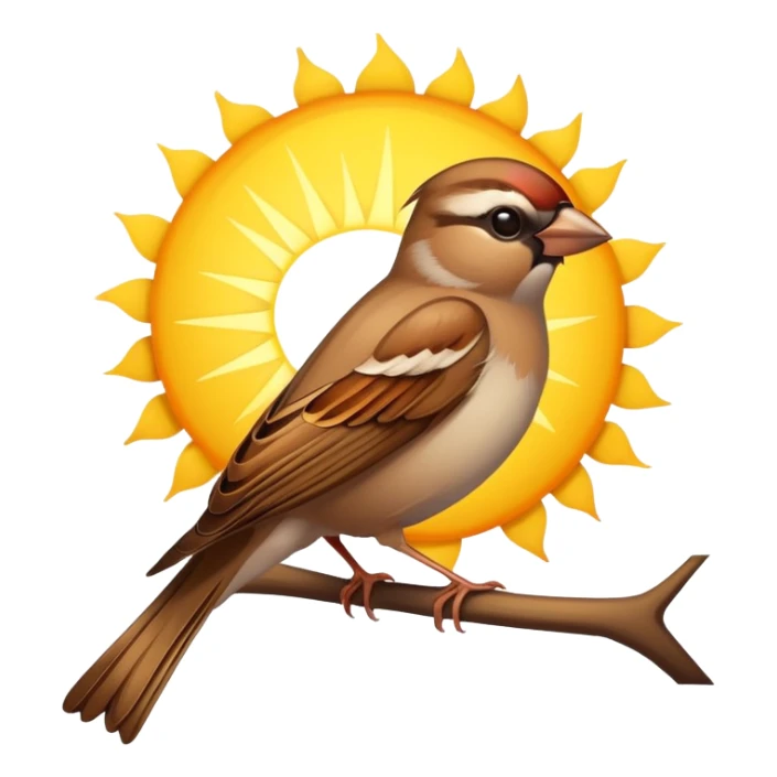 Sparrow on the sun sticker