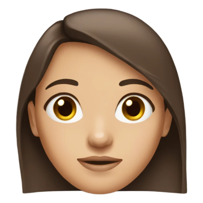 Brunette straight haired girl with brown eyes sticker