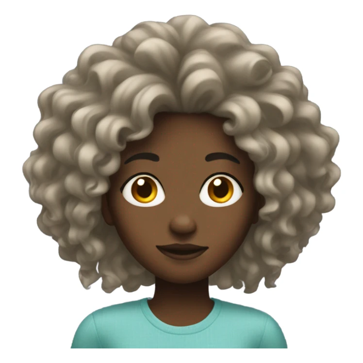 Black girl with messy hair sticker