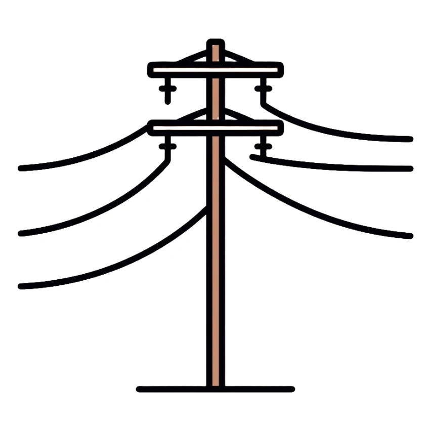 high voltage electrical pole with power lines sticker