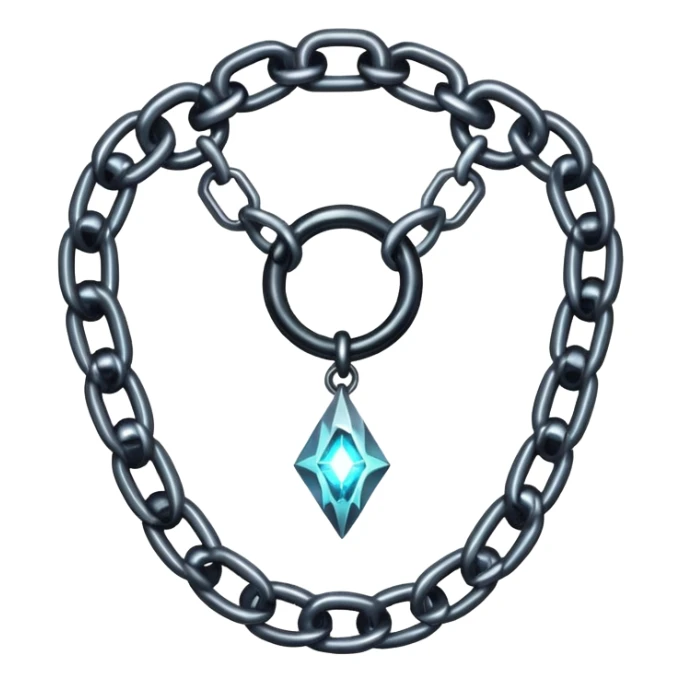 Broken chain with glowing spectral link, gothic fantasy iOS emoji sticker