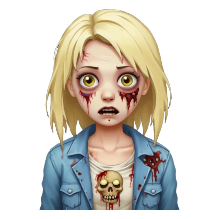 blonde zombie girl  sticker
