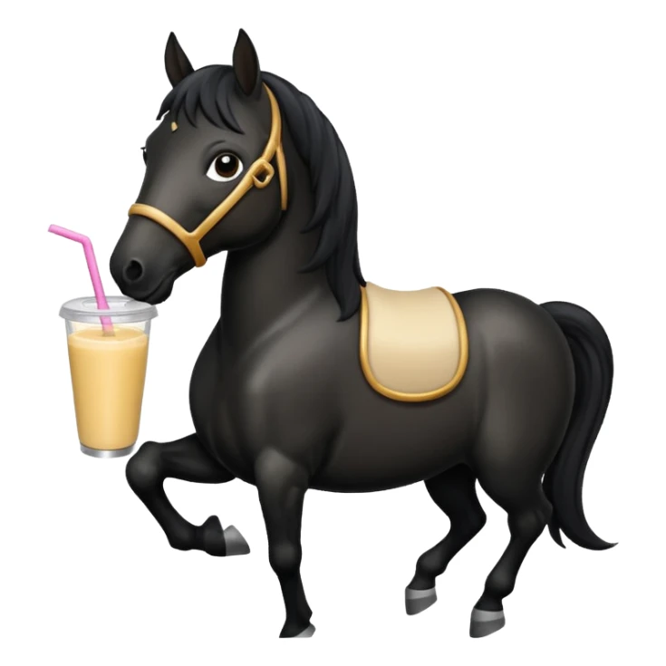 black horse holding smoothie sticker