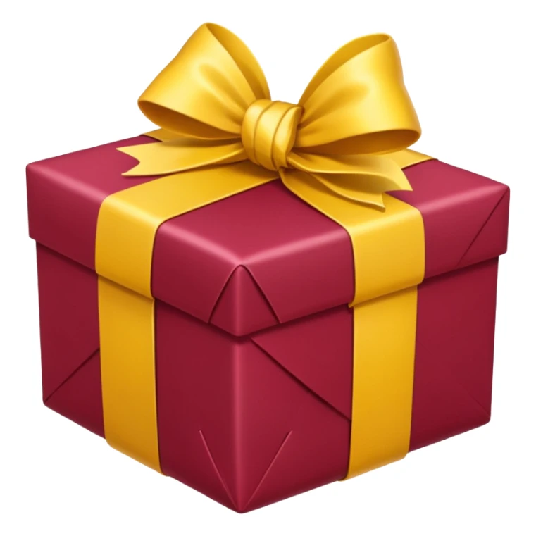 christmas gift with cranberry color and yellow bow sticker