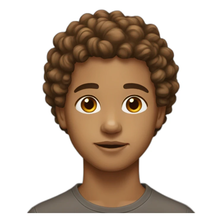 boy lightskin, curly hair gold brown eyes sticker