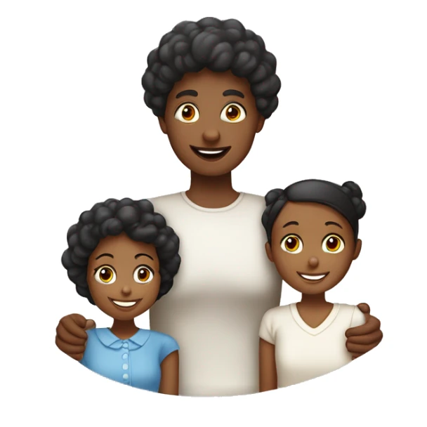 Família pai branco com esposa negra e filha menina e menino sticker