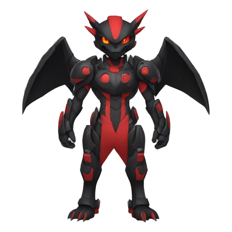  Cool Edgy Black Red Digimon-Fakemon full body sticker