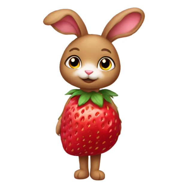 A bunny wearing strawberry blouse  sticker