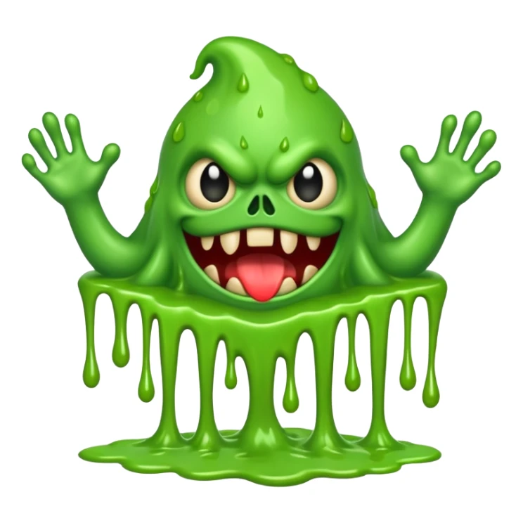 Slime monster. scary sinister. slime attacks. show full body. more dripping slime sticker