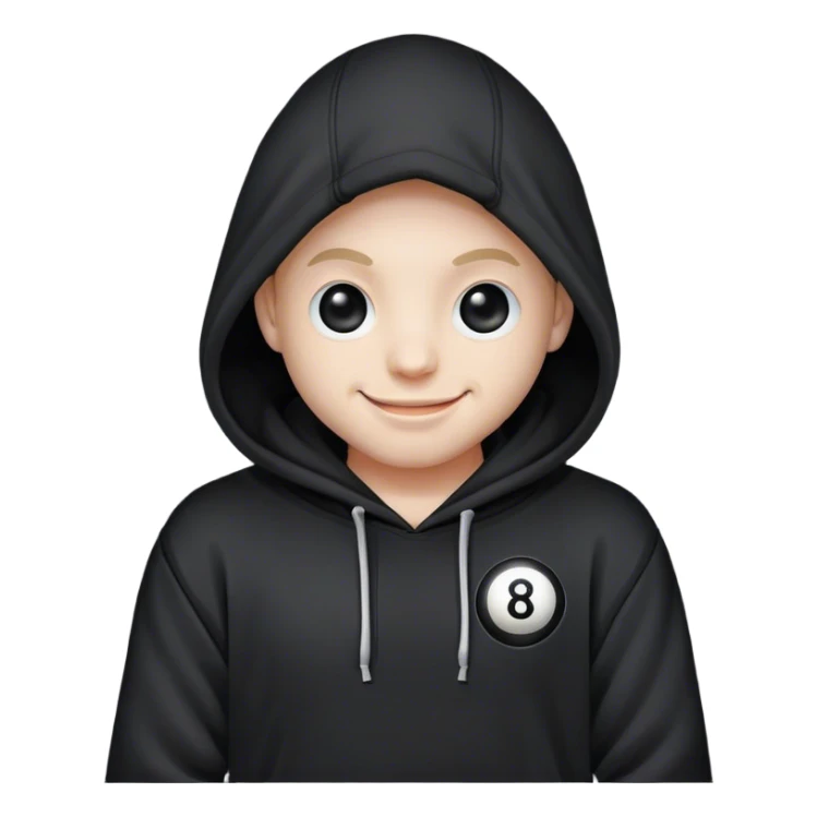 8 ball face in hoodie ￼ sticker