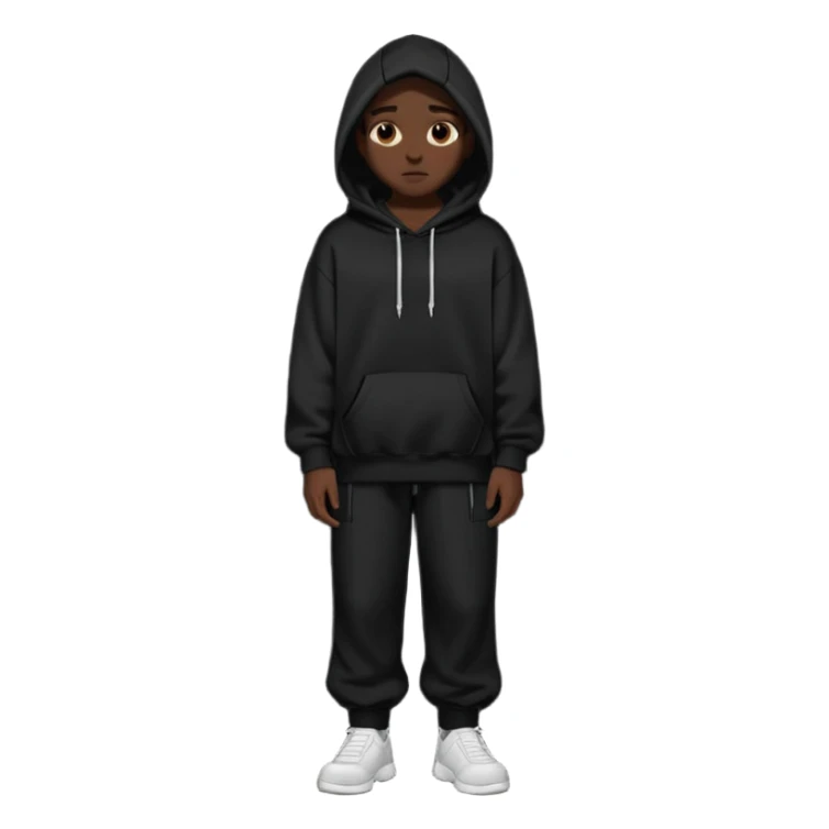 Oversized black hoodie and pants dark aesthetic  sticker