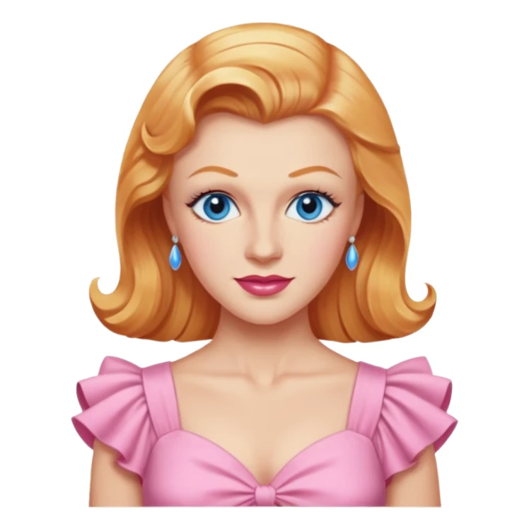 Ginger Rogers with blue eye, pink outfit sticker