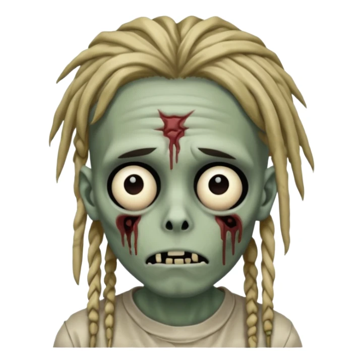 zombie boy with dreads hiding his eyes sticker