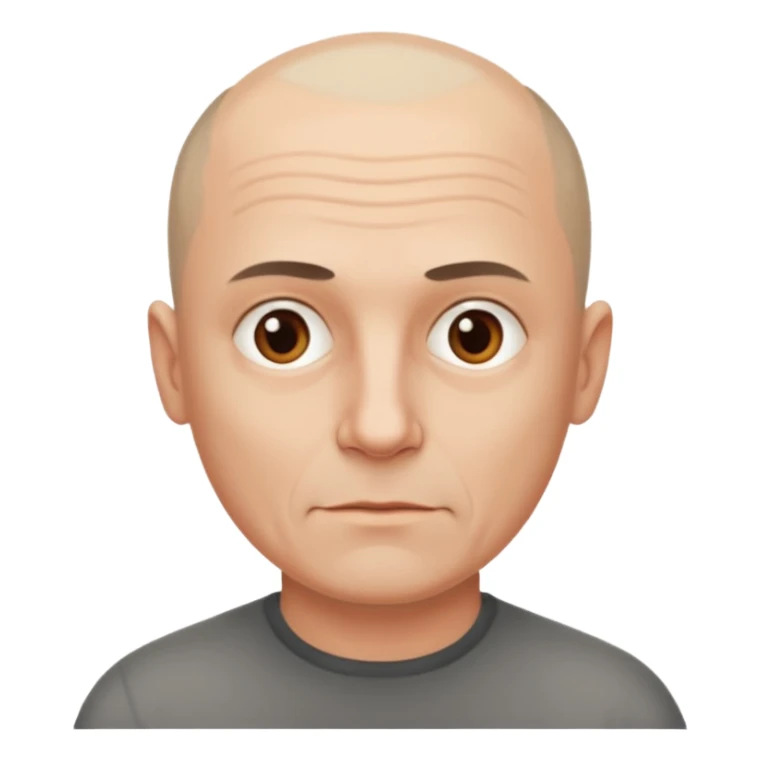 hombre, 50 años poco pelo rapado delgado sticker